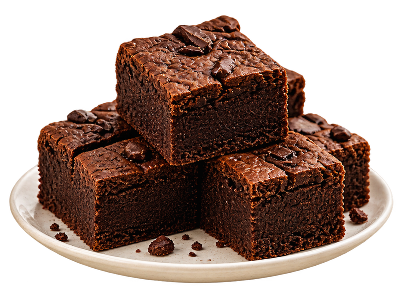 A plate of gluten-free brownies